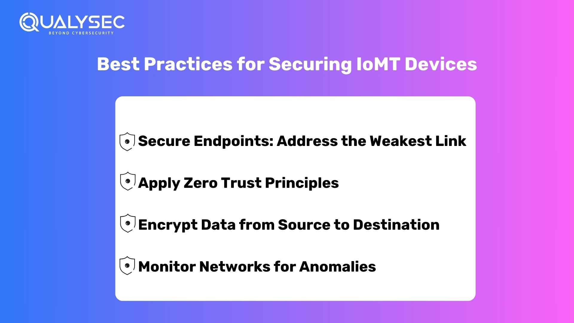 Best Practices for Securing IoMT Devices